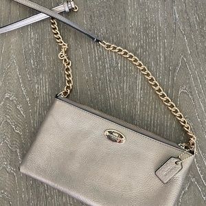 Coach silver champagne purse